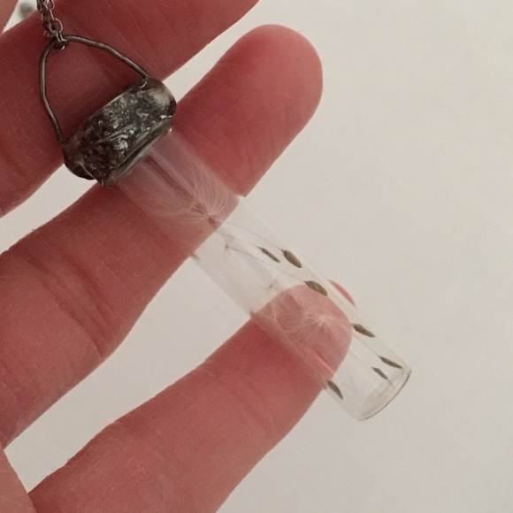 Dandelion Seeds Make a Wish Pendant Necklace Glass and seeds Handcrafted Pendant - Picture 5 of 8